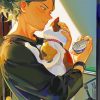 Cool Aizawa And His Cat paint by number