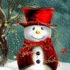Cute Snow Man paint by number