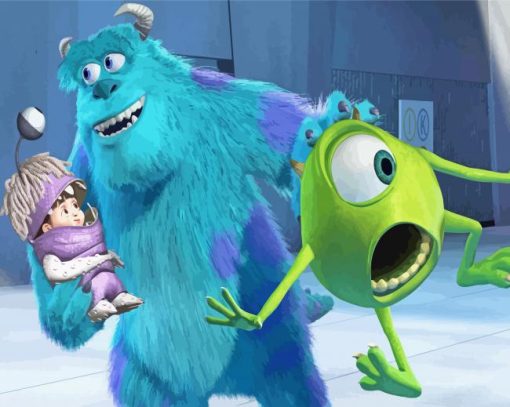 Cute Sully And Mike Monsters Inc paint by number