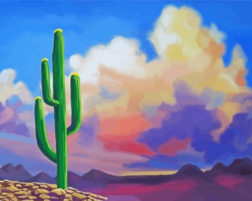 Deserts Cactus paint by numbers