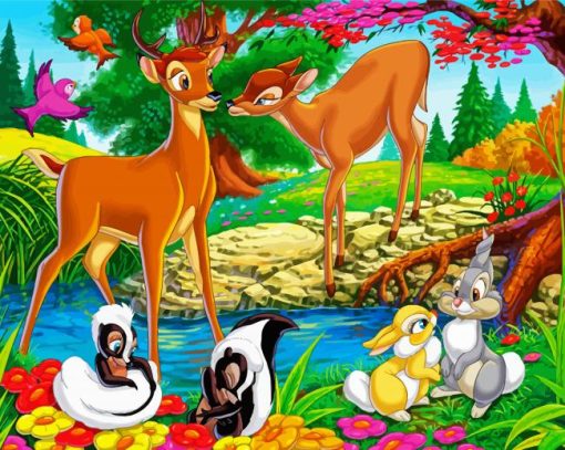 Disney Animated Movie Bambi paint by number