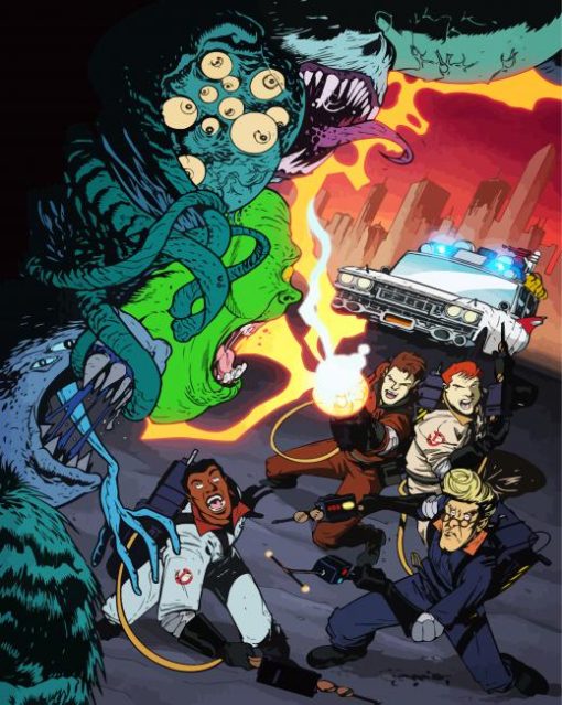 Ghostbusters Comic paint by numbers