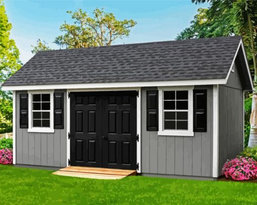 Grey Shed paint by number