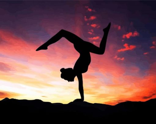 Gymnastic Girl Silhouette paint by number