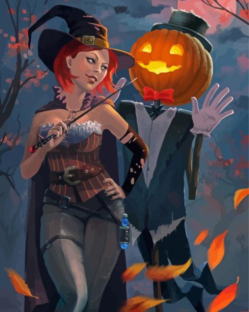 Halloween Witch paint by number