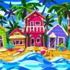Hawaian Houses paint by numbers