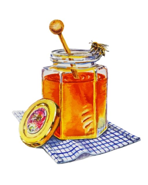 Honey Bee Jar paint by number