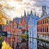 Houses At Sunset In Bruges paint by numbers
