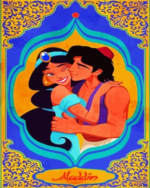 Jasmine And Aladdin paint by number