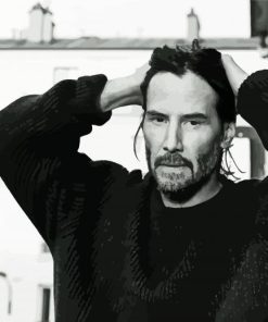 Keanu Reeves Black And White paint by numbers