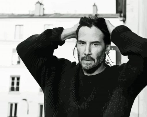 Keanu Reeves Black And White paint by numbers