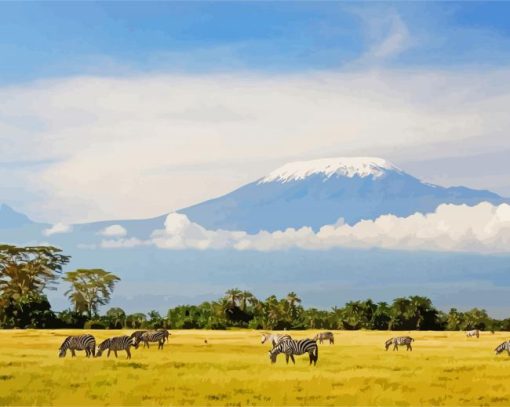 Kilimandjaro Tanzania paint by numbers