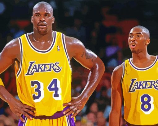 Kobe Bryant And Shaquille O Neal paint by number