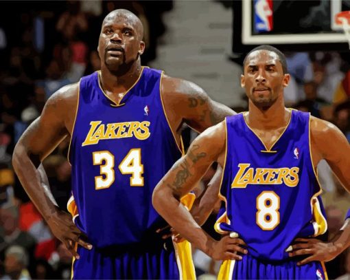 Lakers Shaquille O Neal And Kobe Bryant paint by number