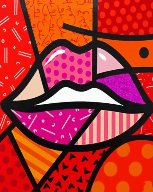 Lips Art paint by number