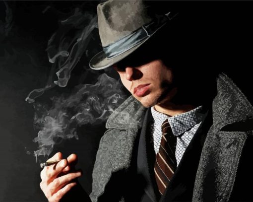 Mafia Man Smoking paint by number