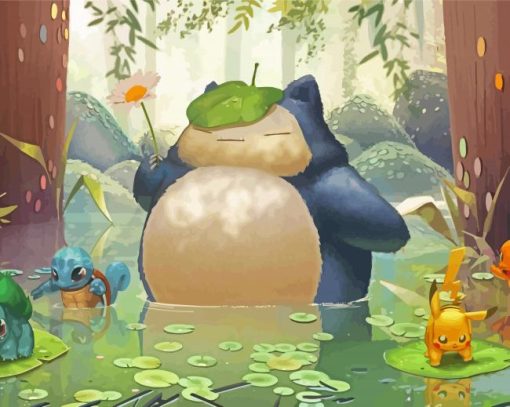 My Neighbor Snorlax paint by numbers