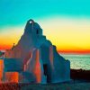 Mykonos Church Paraportiani At Sunset paint by numbers