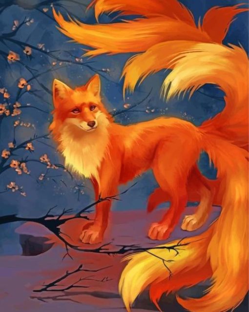 Mystical Foxes paint by number
