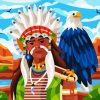 Native Man And Eagle paint by numbers