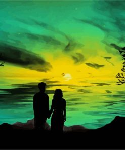 Night Beautiful Couple paint by number
