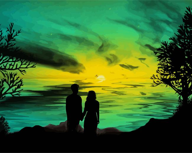 Night Beautiful Couple paint by number
