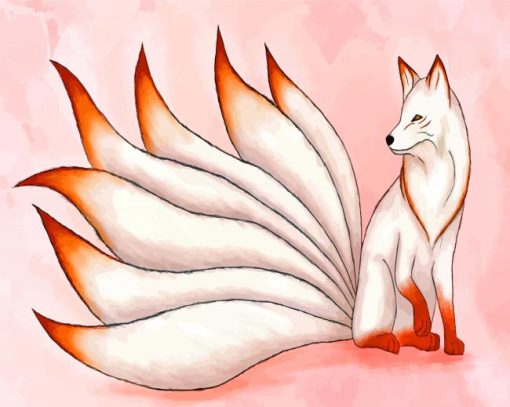 Nine Tailed Fox Kitsune paint by number