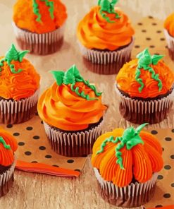 Orange Cupcakes paint by number