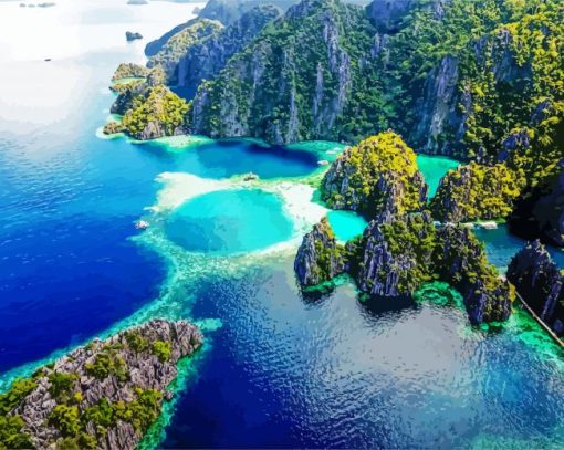Palawan Island Seascape paint by number