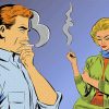 Pop Art Couple Smoking paint by numbers