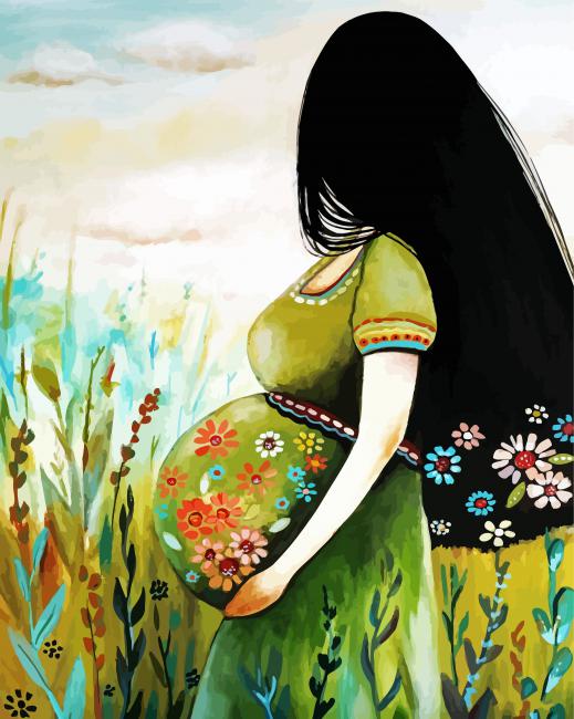Pregnant Woman Art paint by numbers