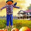 Pumpkin Patch Scarecrow paint by numbers