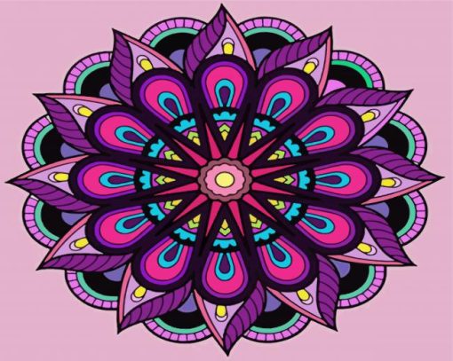 Purple Mandala paint by number