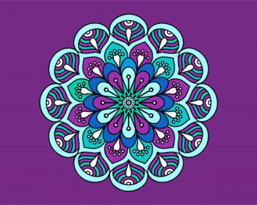 Purple And Blue Mandala paint by number