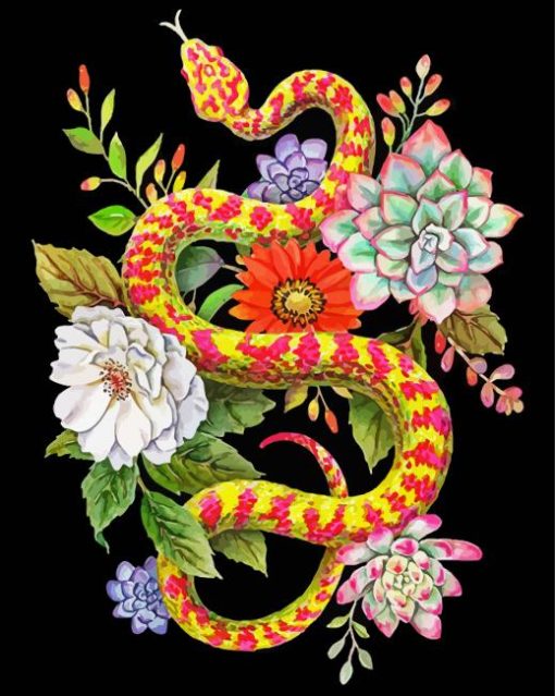 Python Snake And Succulent paint by number