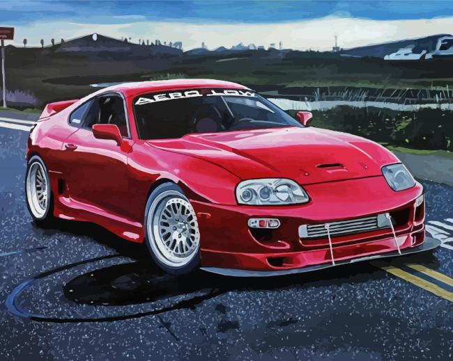 Red Supra MK4 paint by numbers