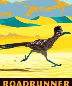 Roadrunner Bird Poster paint by numbers
