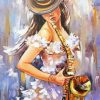 Saxophone Woman paint by number
