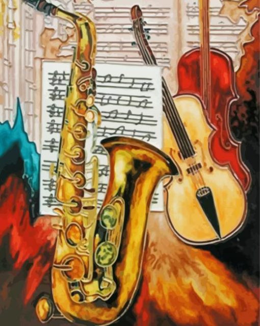 Saxofonist Art paint by numbers