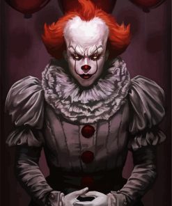 Scary Pennywise Clown paint by number