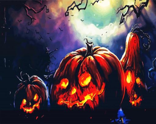 Scary Pumpkins paint by numbers