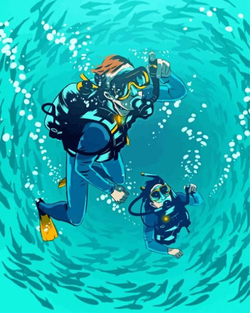 Scuba Diving paint by numbers