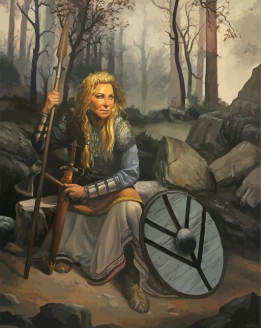 Shield Maiden Viking paint by number