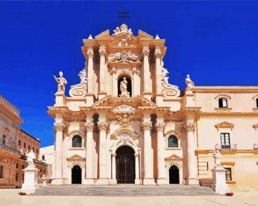 Sicilia Cathedrale Di Syracuse paint by numbers