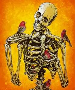 Skeleton And Birds paint by numbers