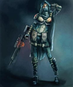 Sniper Lady paint by number