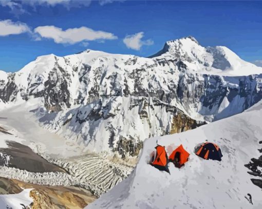 Snowy Ismoil Somoni Peak Tajikistan paint by numbers