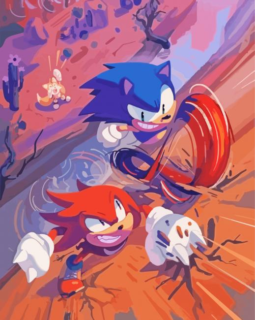 Sonic And Knuckles Paint By Numbers - PBN Canvas