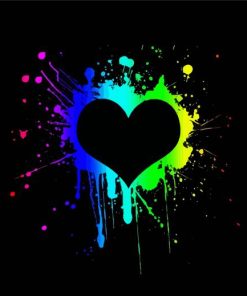 Splatter Heart paint by number