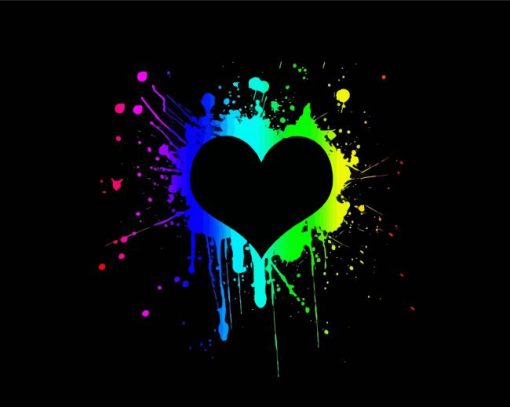 Splatter Heart paint by number
